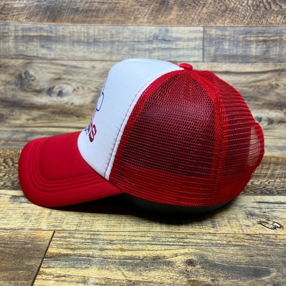 Texas Rangers Mens Trucker Hat Red Snapback 1972 Vintage Logo Baseball Cap - Picture 4 of 8